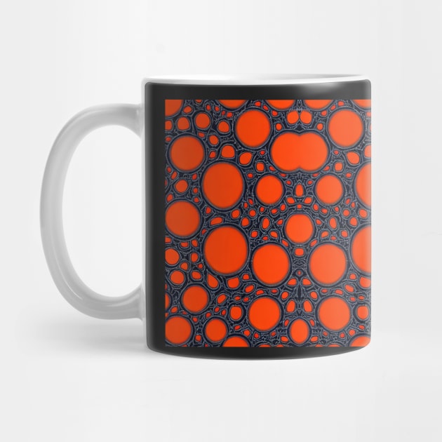 Bright Orange Aesthetic Fractal Bubbles Pattern by BubbleMench